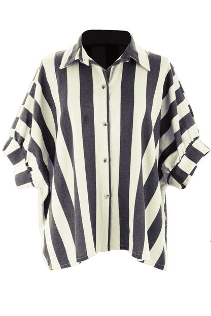 Woven Stripe Cotton Shirt
