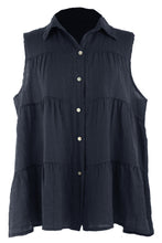Load image into Gallery viewer, Sleeveless Tiered Linen Top
