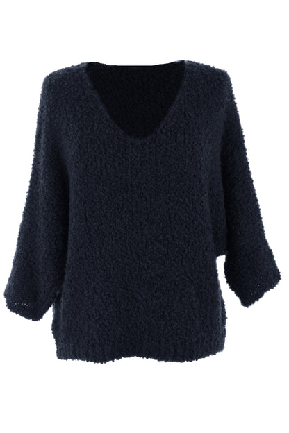 V Neck Boucle Jumper