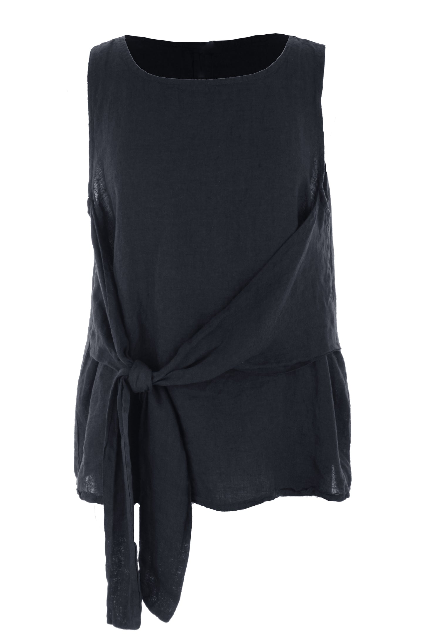Sleeveless Side Tie Linen Top