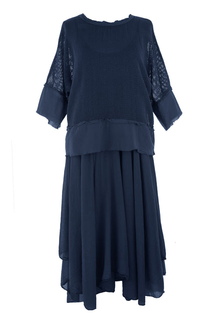 2 Piece Mesh Shrug Midi Dress