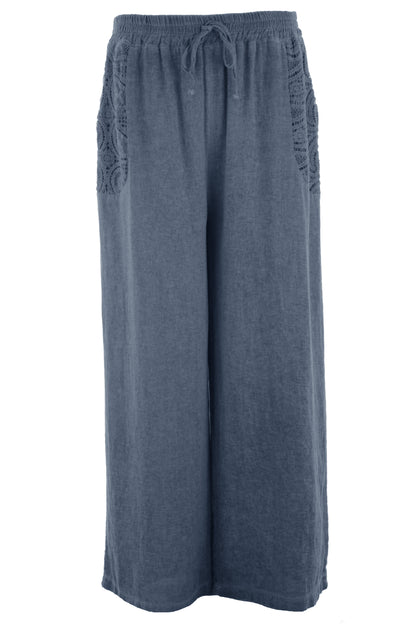 2 Crochet Pocket Linen Trouser