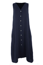Load image into Gallery viewer, Sleeveless Button Front Linen Midi
