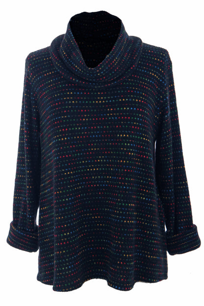 Cowl Neck Tweed Top