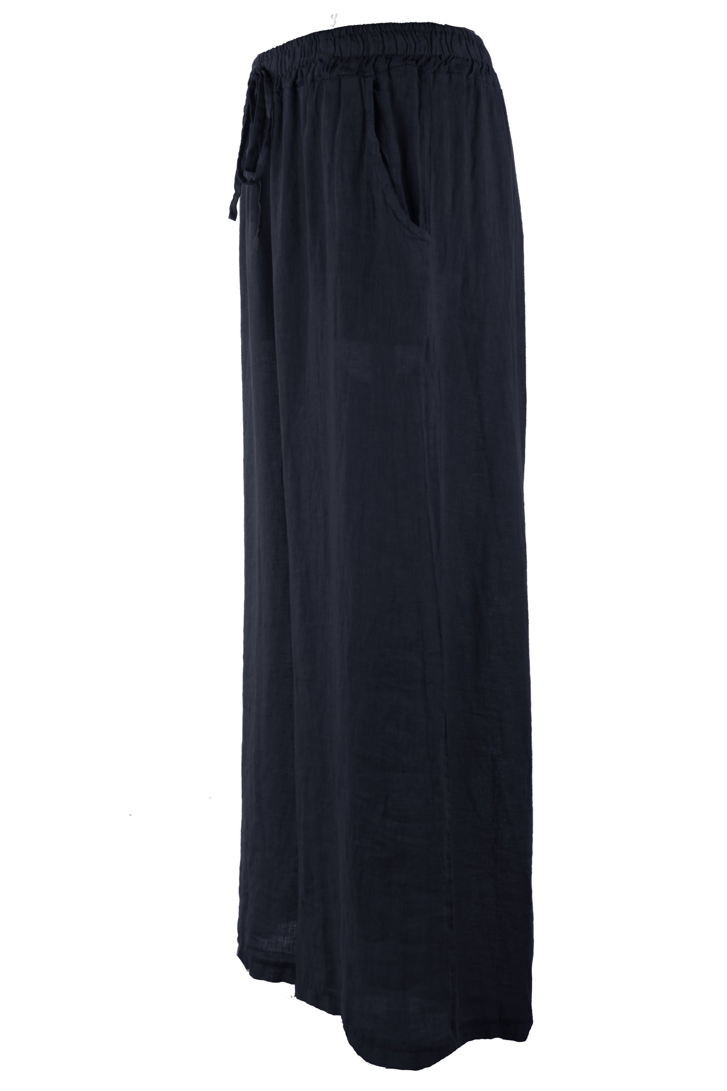 2 Pocket Wide Leg Linen Trouser