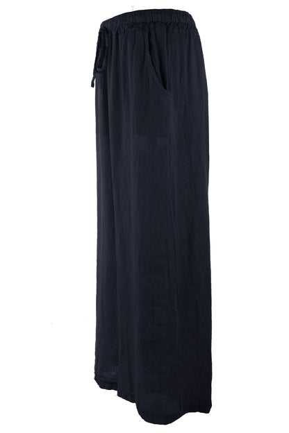 2 Pocket Wide Leg Linen Trouser