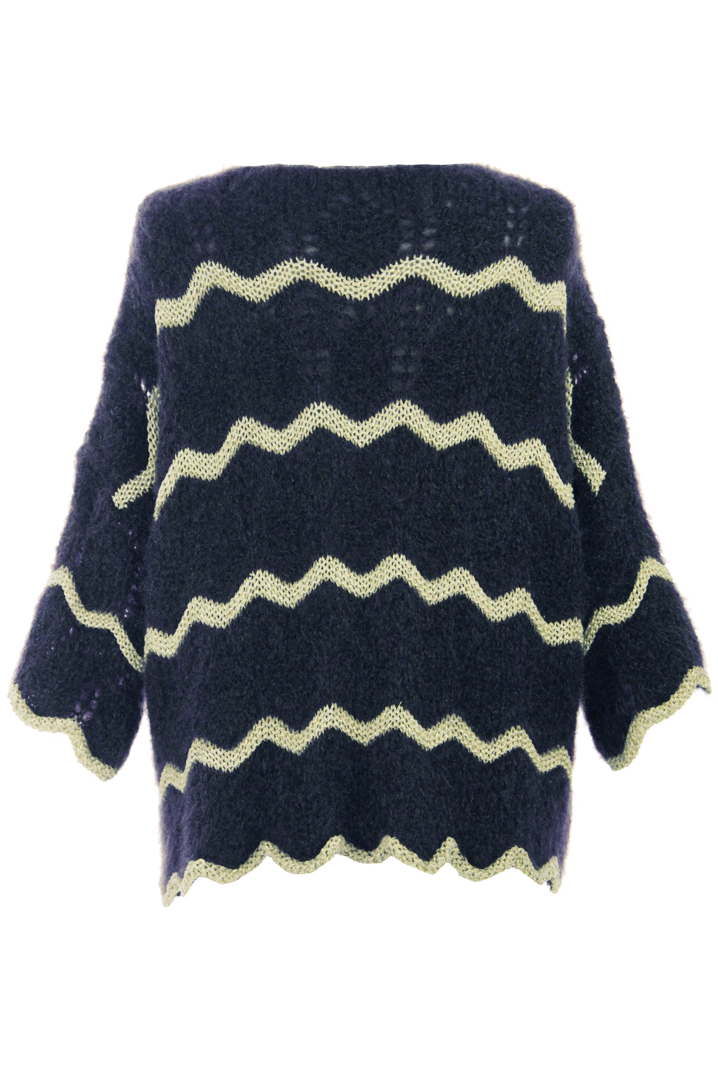 Lurex Scallop Eyelash Knit Jumper