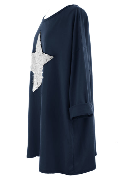 Sequin Star Jersey Tunic