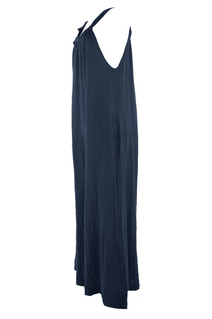 Side Tie Linen Jumpsuit