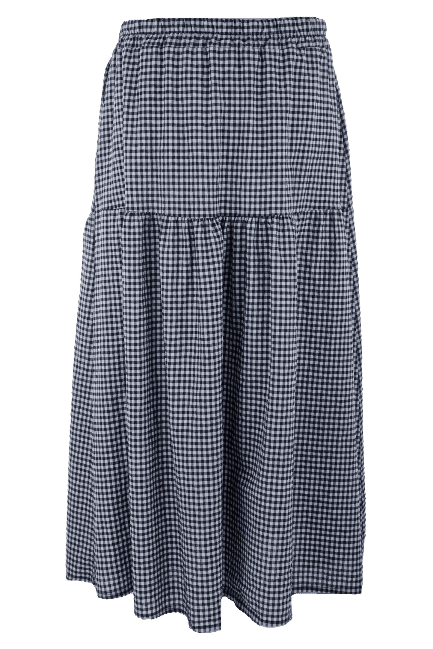 2 Pocket Gingham Midi Skirt