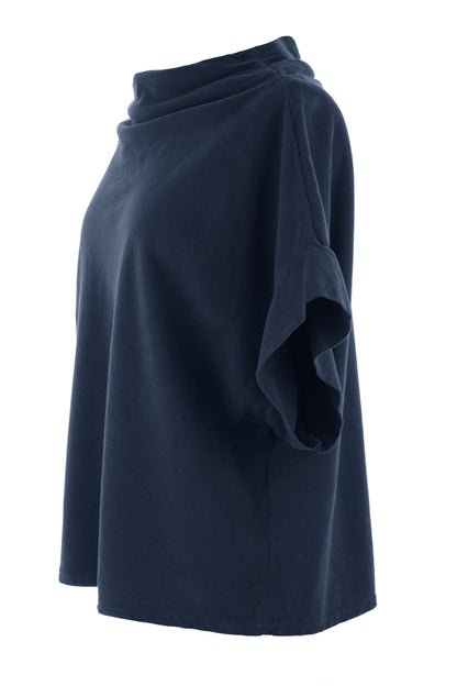Slash Cowl Neck Corduroy Top