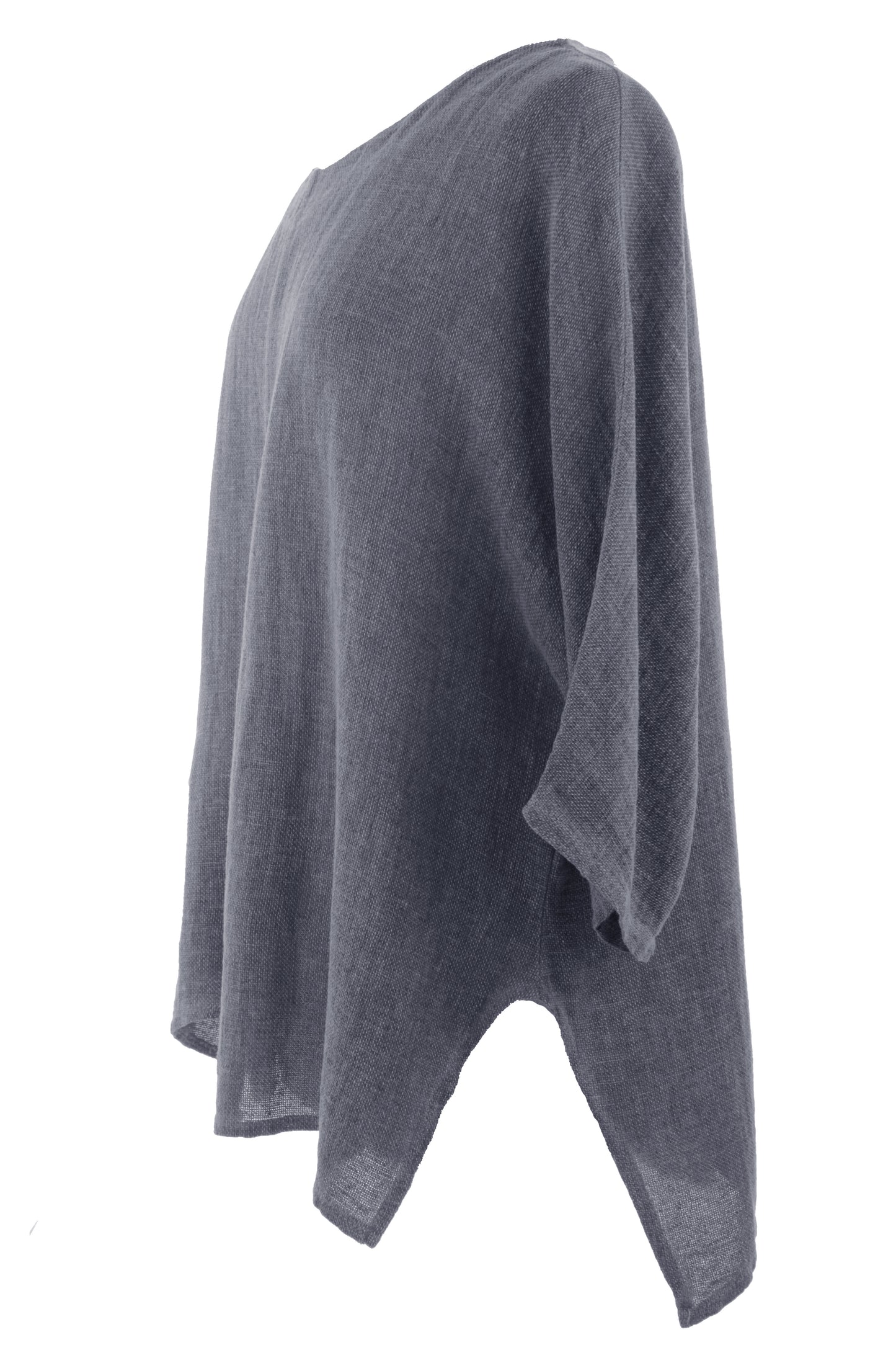V Cutout Hem Linen Teabag Top