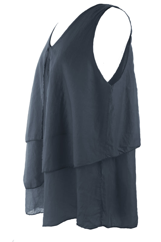 Flap Detail Silk Top