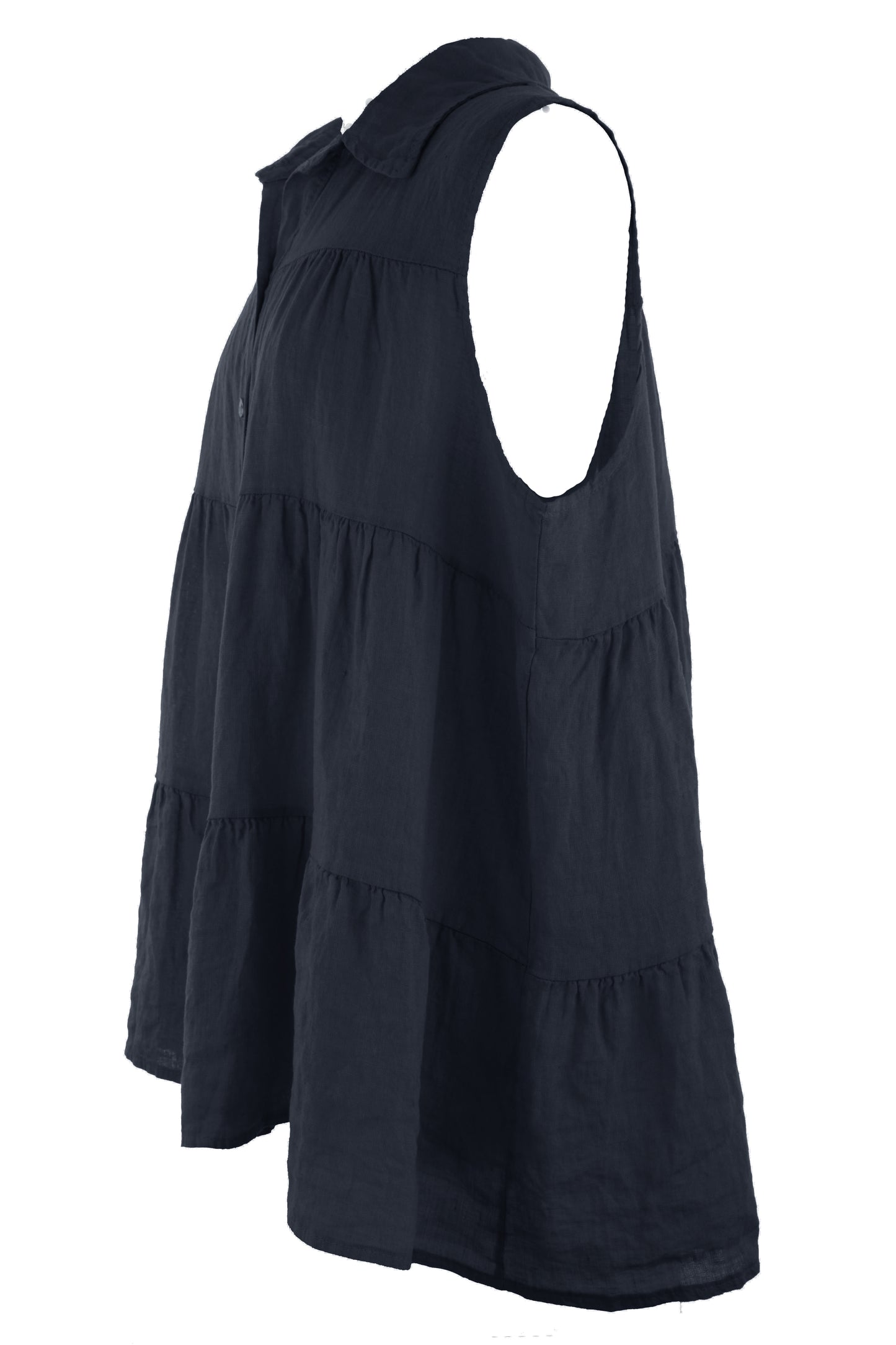 Sleeveless Tiered Linen Top