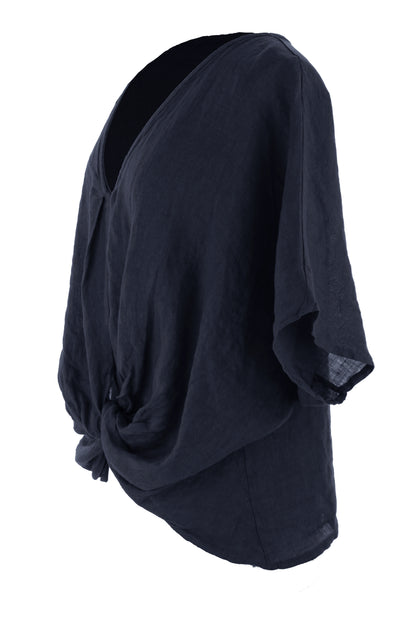 Twist Hem Linen Top
