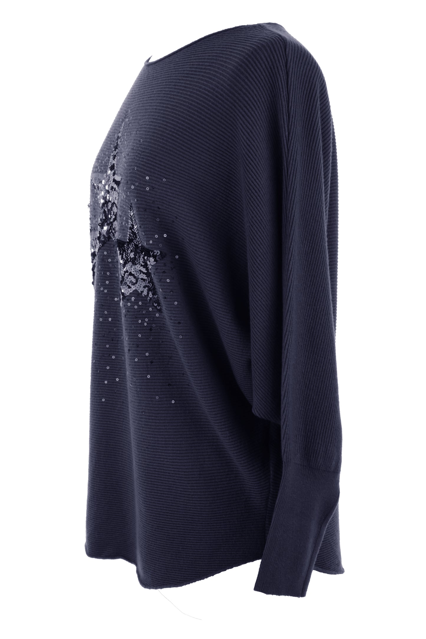 3 Sequin Star Ribbed Jumper