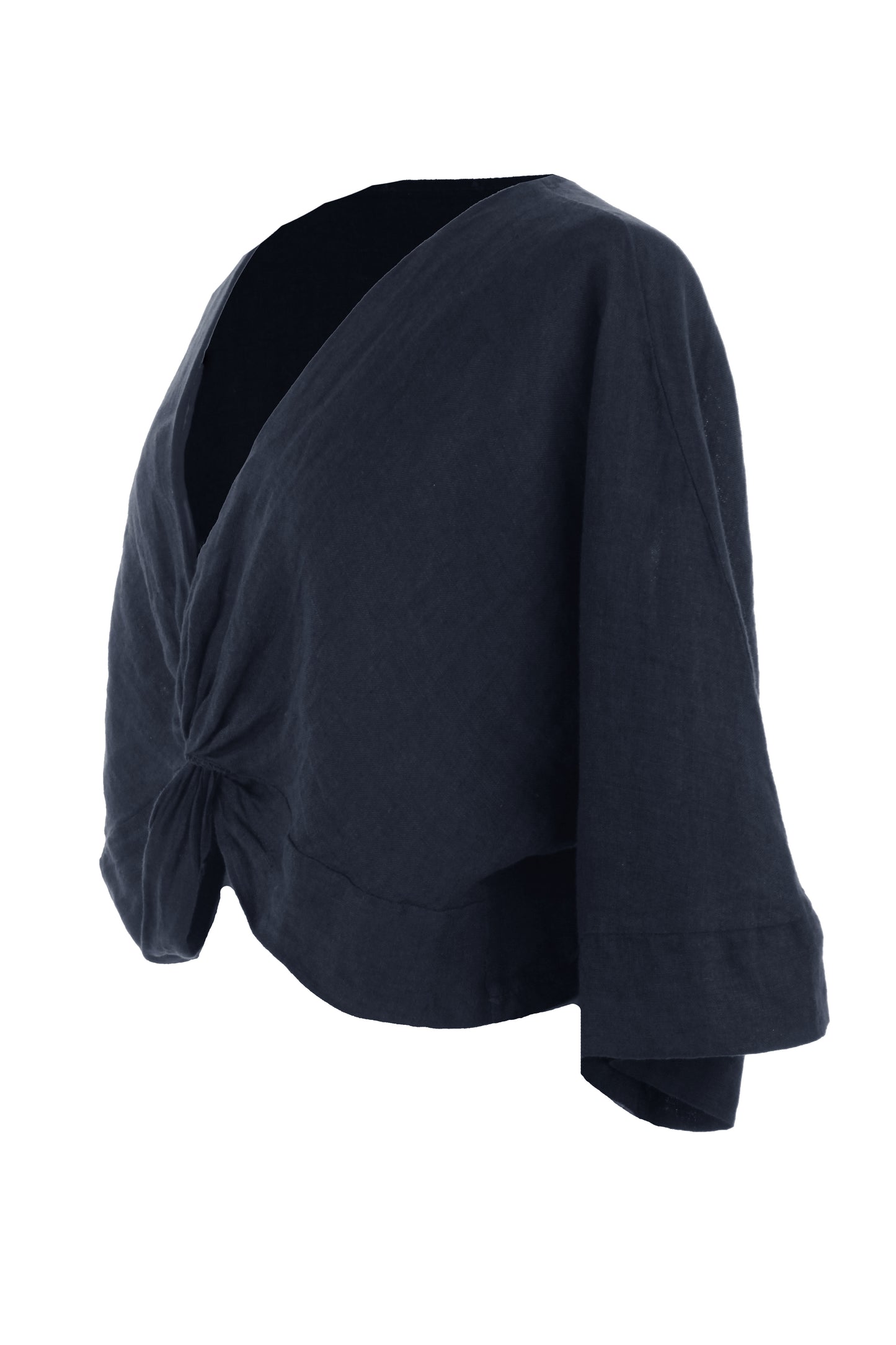 Twist Front Linen Crop Top