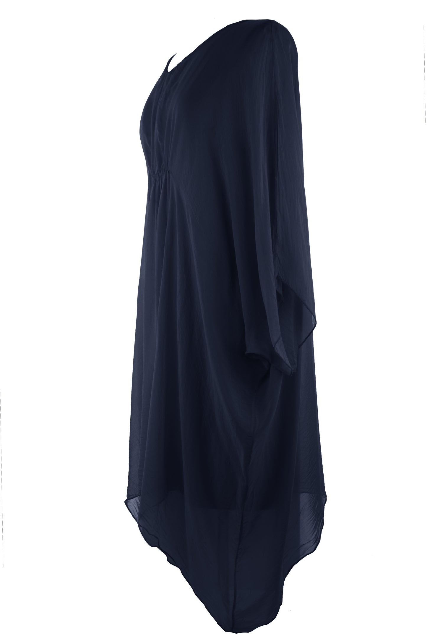 Ruched Front Silk Dress