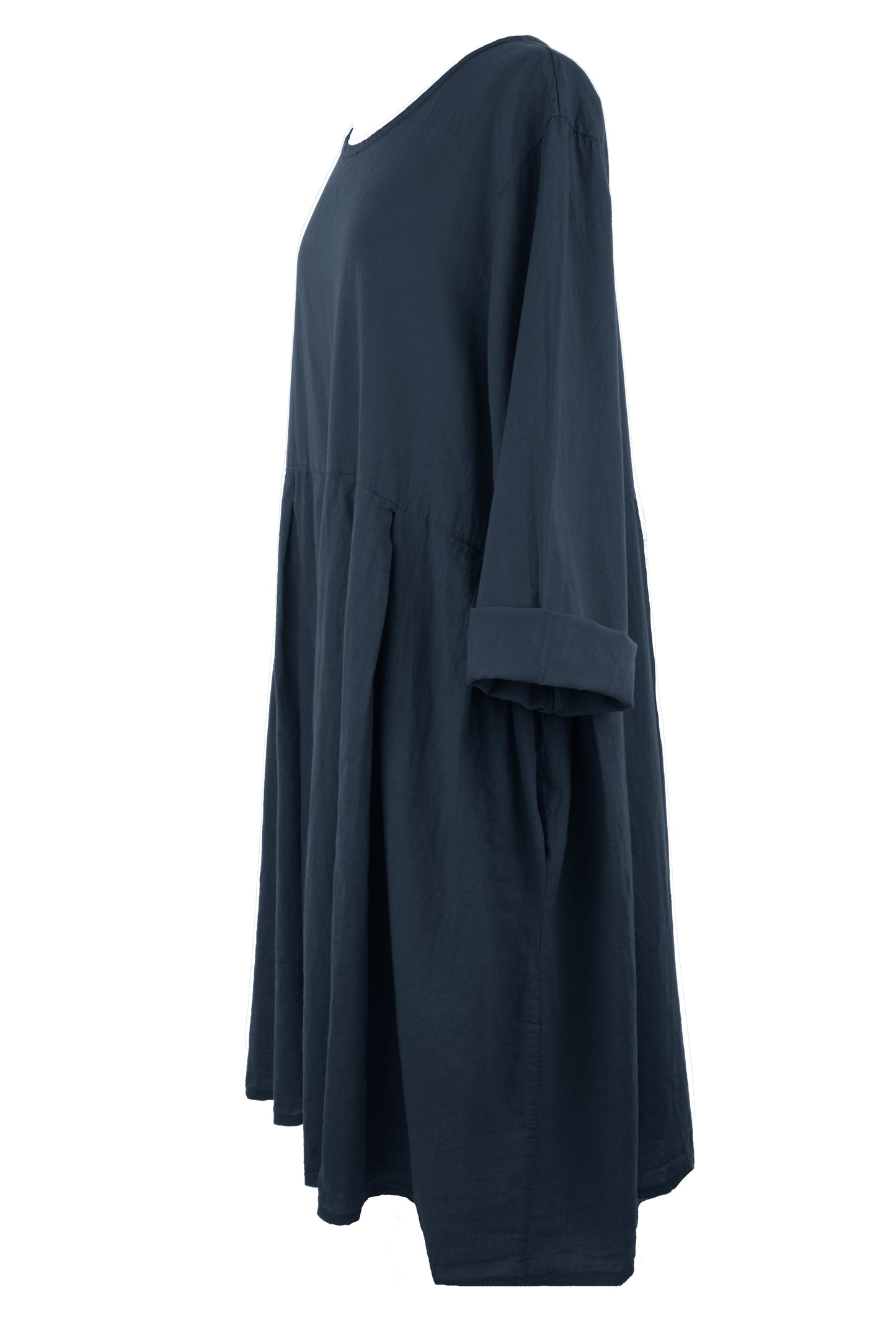 Pleat Detail Linen Dress