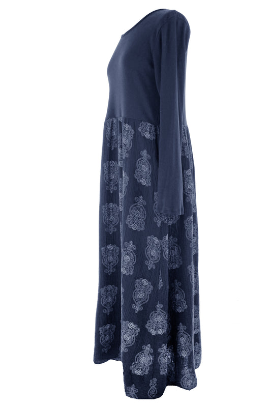 2 Pocket Mandala Print Midi Dress