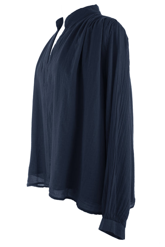 Ruched Shoulder Cotton Top