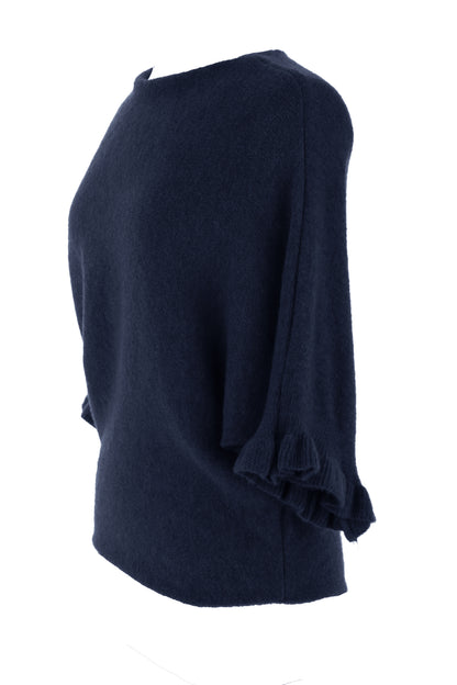 Frill Batwing Soft Knit Wool Jumper