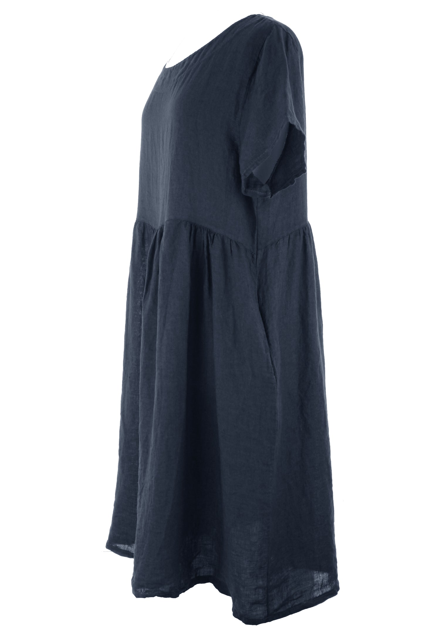 Short Sleeve 2 Pocket Linen Dress