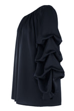 Load image into Gallery viewer, Ruched Sleeve Satin Top
