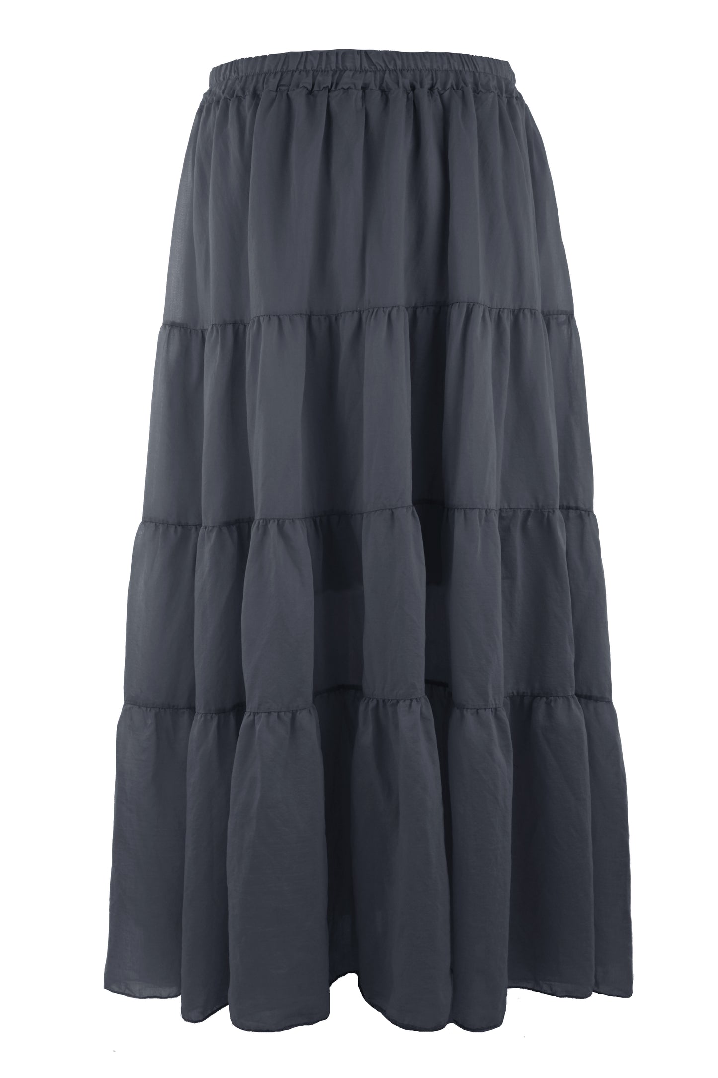 Tiered Silk Skirt
