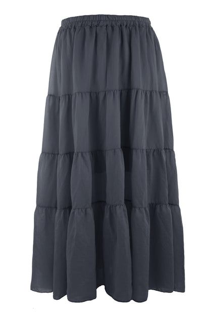 Tiered Silk Skirt