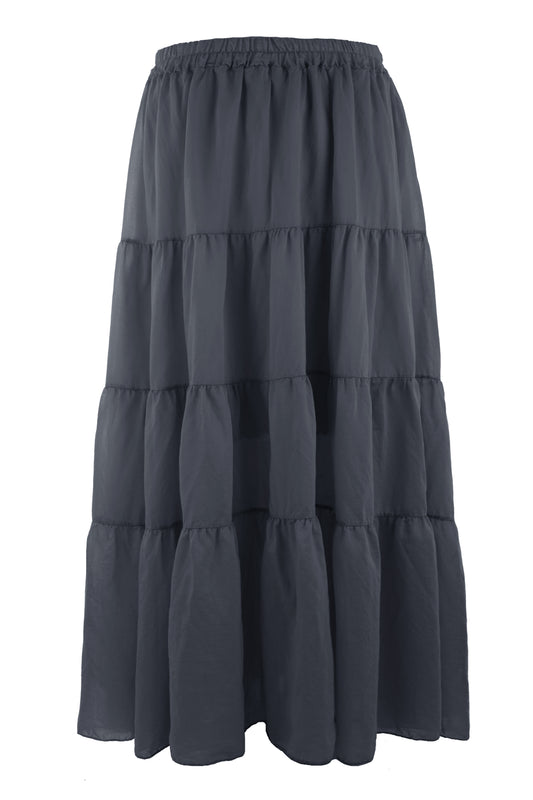 Tiered Silk Skirt
