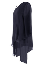 Load image into Gallery viewer, V Neck Asymmetric Silk Top
