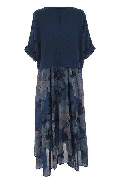 2 Piece Floral Flare Dress