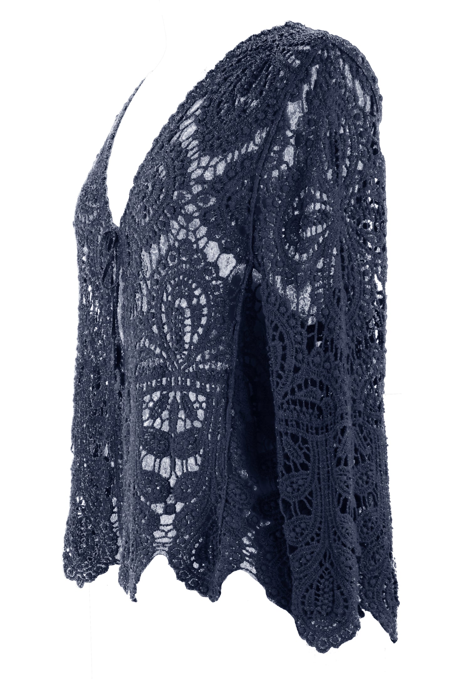 Tie Front Crochet Cardigan