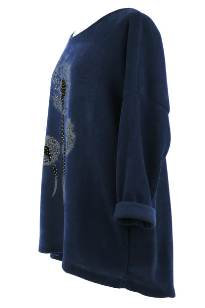 Dandelion Print Chenille Top