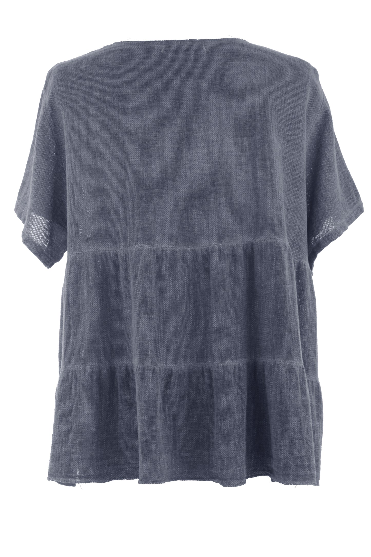 Button Tiered Linen Top