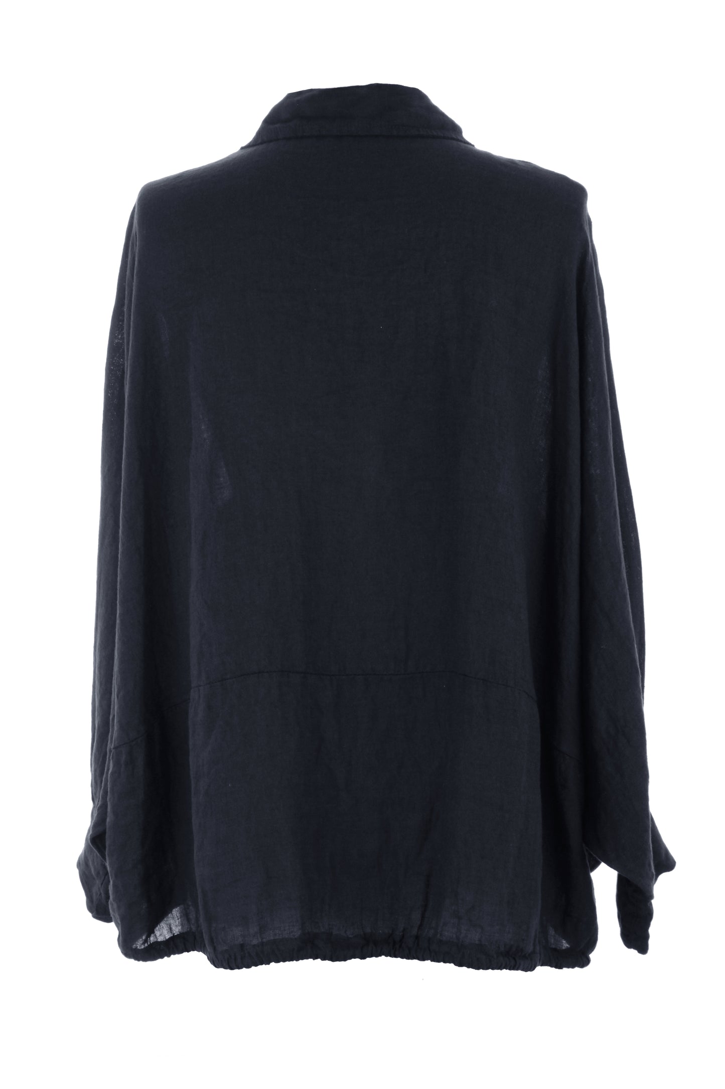 Drawstring Hem Linen Shirt