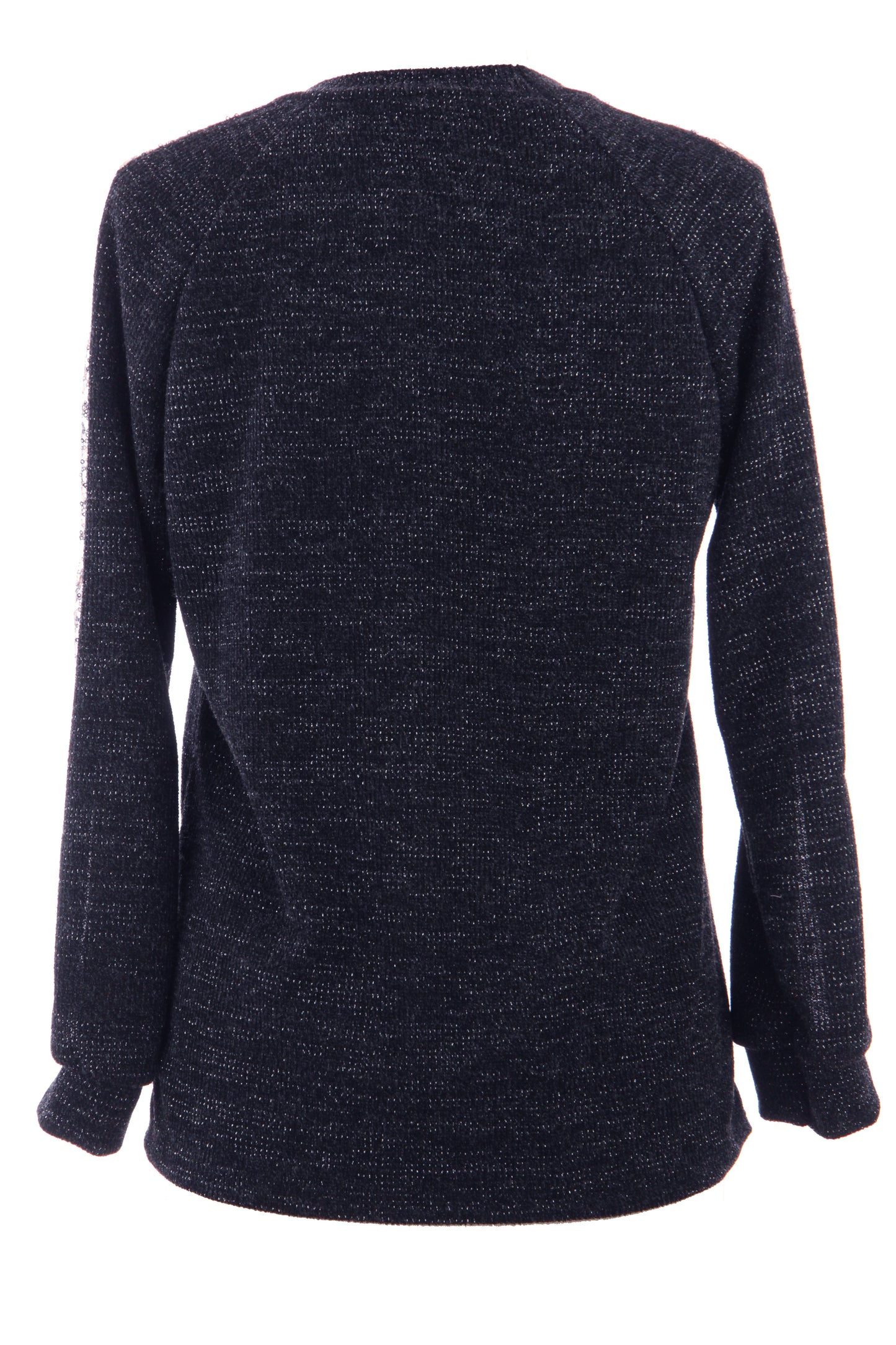 Leopard Sequin Trim Lurex Knit Jumper