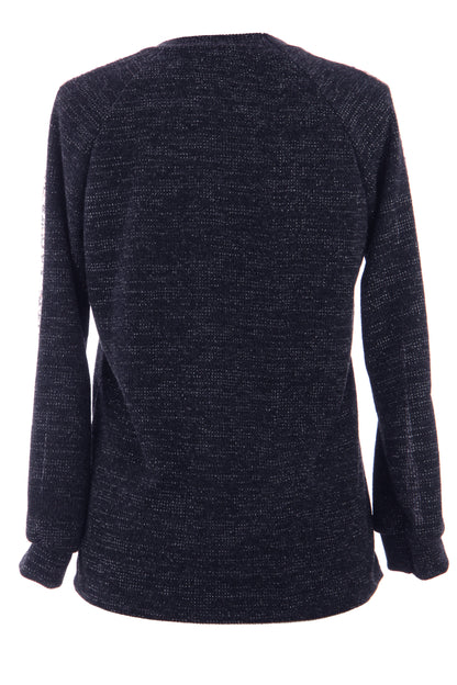 Leopard Sequin Trim Lurex Knit Jumper