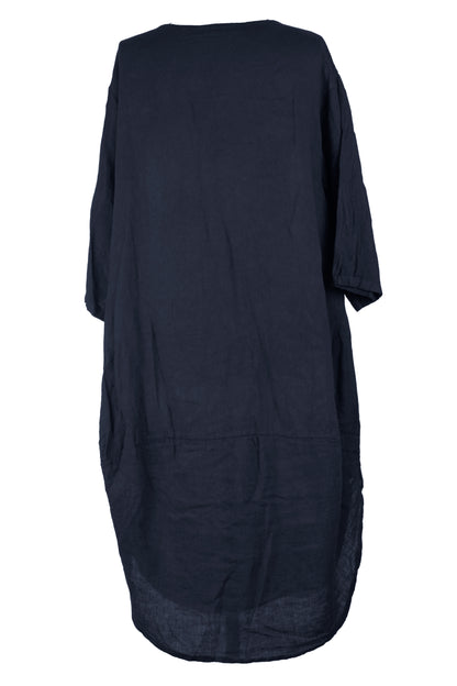 2 Pocket Cocoon Linen Midi