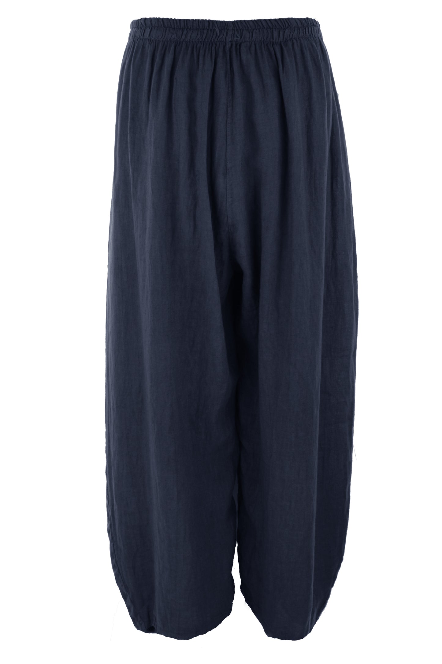 2 Slit Pocket Barrel Leg Linen Trouser