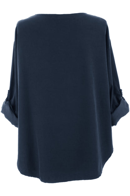 Button Detail Layer Corduroy Top