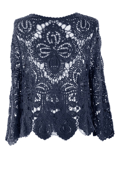 Tie Front Crochet Cardigan