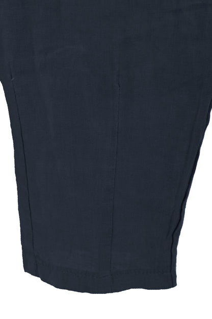 Pintuck Tapered Leg Linen Trouser