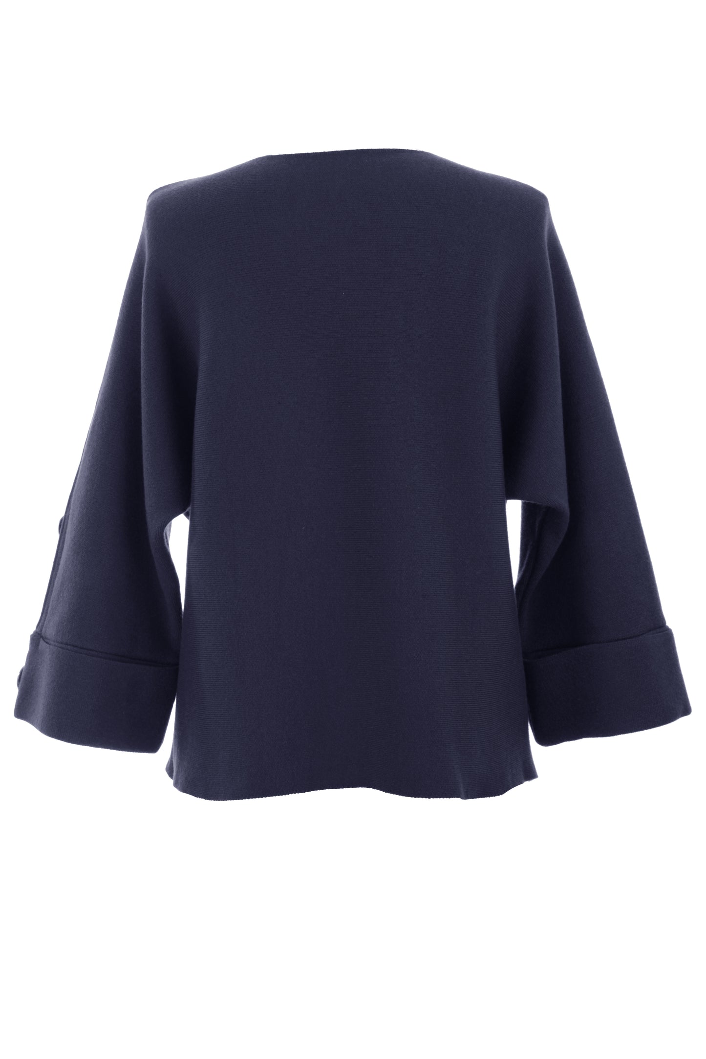 Button Detail 3/4 Sleeve Heavy Knit Jumper