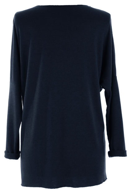 V Neck Soft Knit Necklace Jumper