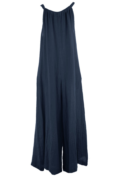 Side Tie Linen Jumpsuit