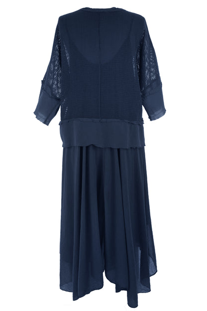 2 Piece Mesh Shrug Midi Dress