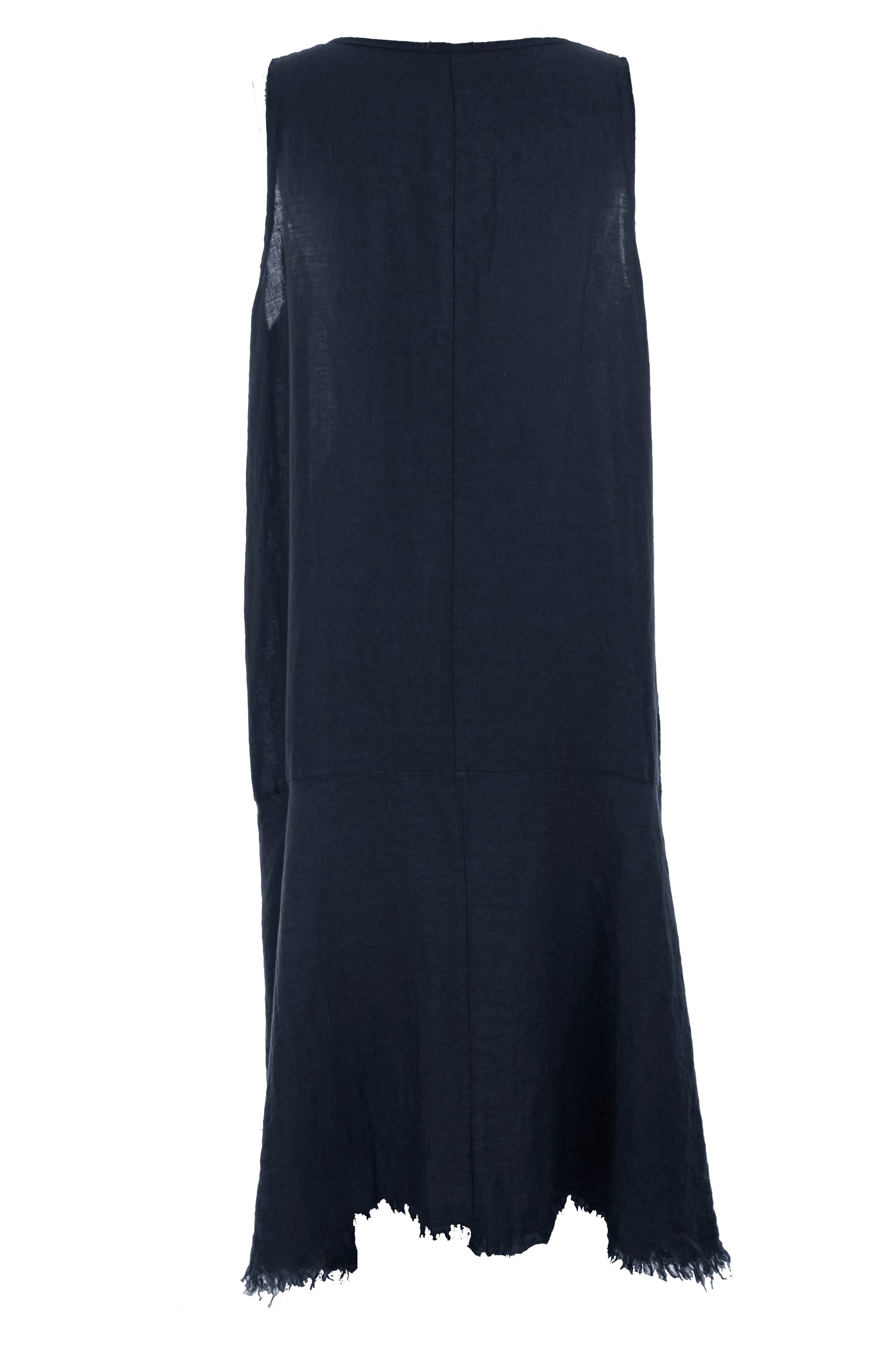 Sleeveless High Low Linen Dress