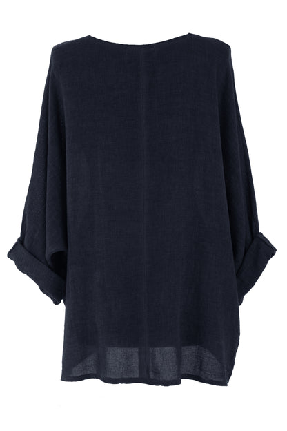 One Button Linen Cardigan